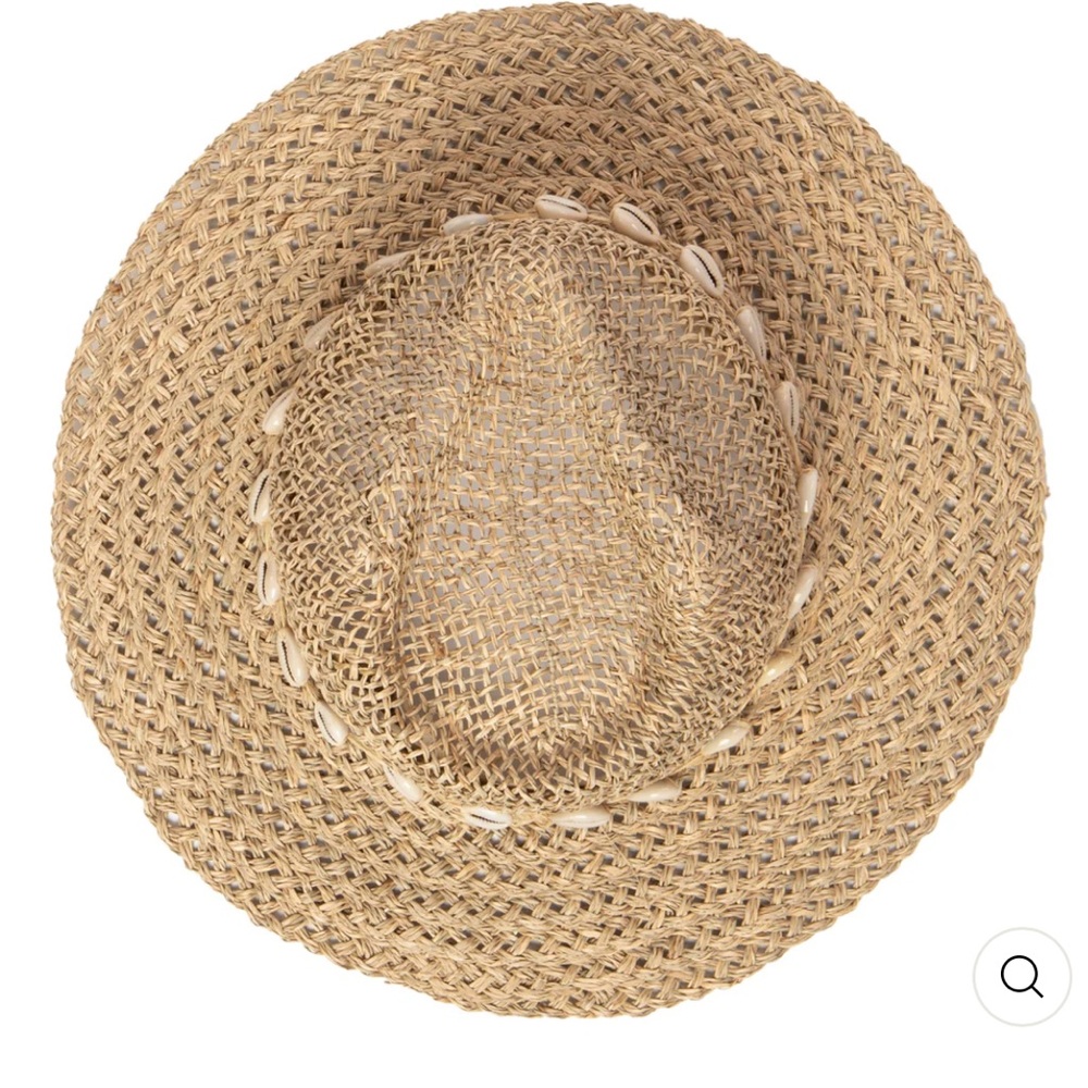 Free People X San Diego Hat Company Seagrass fedora with shell trim - Picture 6 of 15